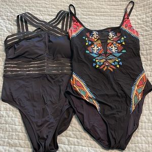 One piece bathing suits size large EUC